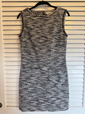 Max Studio Black & White Tweed Mini Sheath Dress